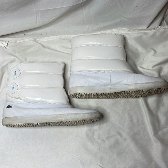 Lacoste Puffy White Snow Booties. Size 10. - Picture 5 of 11